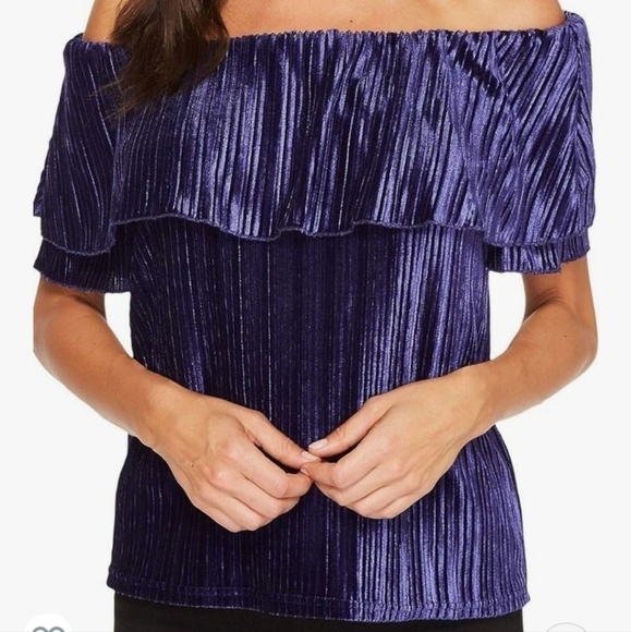 🌟 Sanctuary Celeste off the shoulder velvet blouse size large NWT - Picture 1 of 6